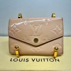 Authentic Louis Vuitton monogram vernis rose balerine six key ring holder